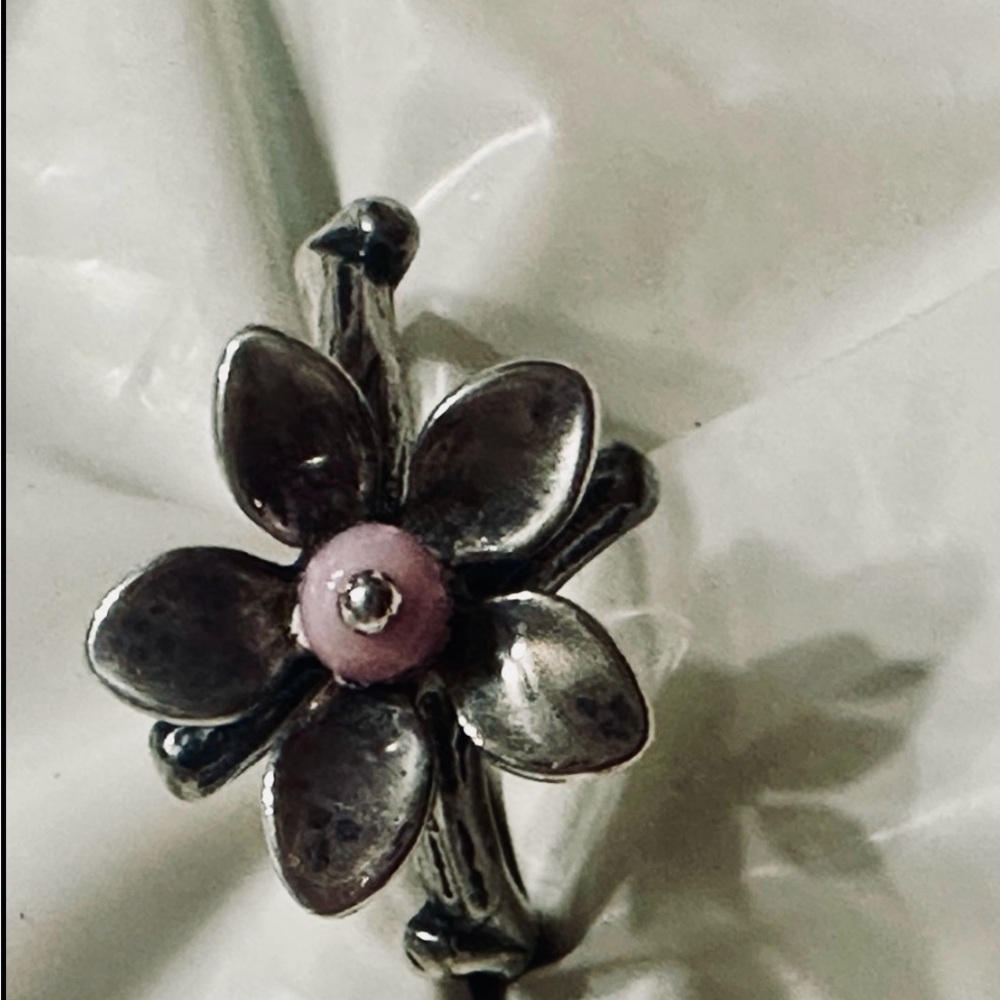 Retired James Avery - Spring Blossom with Pink bead size 9